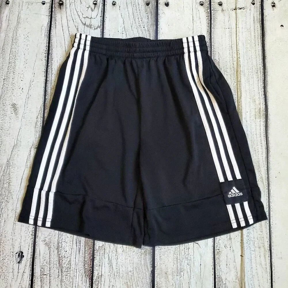 Adidas Boys Classic 3 Stripe Athletic Shorts Size XL 18/20 Black